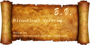 Birnstingl Volfram névjegykártya